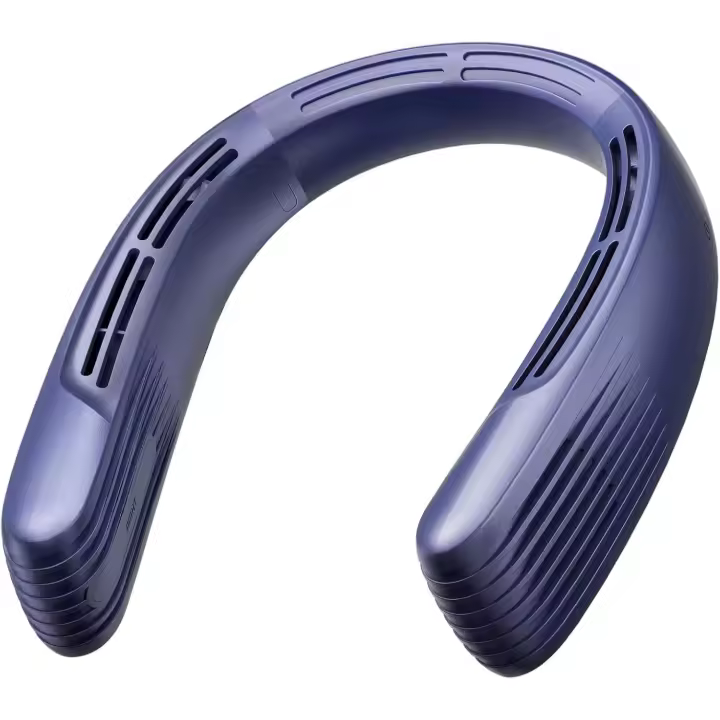 Ventilador de cuello portátil manos libres, recargable, sin aspas, de 2400 mAh, con volumen de aire mejorado, 3 velocidades y refrigeración de 360°. - 1