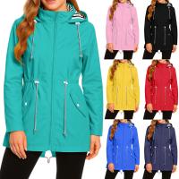 Chaqueta Impermeable Para Mujer Larga Abrigo De Lluvia Con Capucha Para Ciclismo Y Escalada Técnica De Poliéster Secado Rápido - details 0