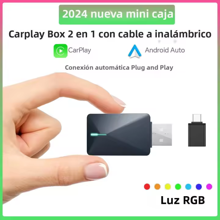 Nueva Caja Mini 2en1 Carplay Y Android Auto Adaptador Sin Cable Bluetooth WiFi Conexión Automática Dongle Plug And Play - 1