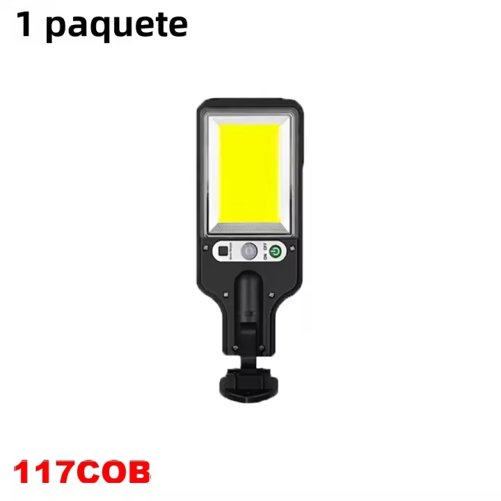Lámpara De Calle LED Solar Con Sensor De Movimiento Y 3 Modos Impermeable Para Jardín Iluminación De Seguridad Exterior COB 108/117 - 1