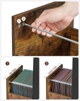 Archivador de 3 cajones, diseño rústico en marrón y negro, mueble multifuncional con ruedas, ideal para oficina y hogar - details 5