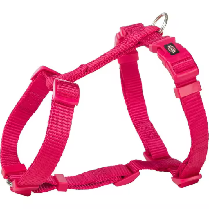 TRIXIE Premium H-harness, XS–S: 30–44 cm/10 mm, fuchsia - 1
