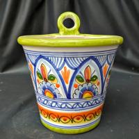 Set de 3 Macetas para colgar - 14 cm. (5.5 in.) - Pintadas a mano - Toledo (España) - Set of 3 Ceramic hanging plants pots - Planter pots - - details 2