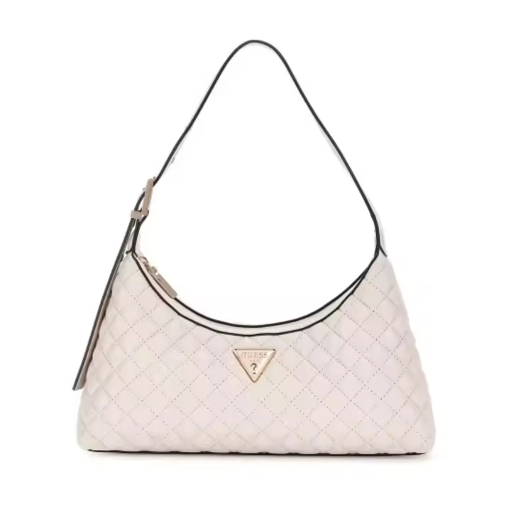 Bolso Guess Eco Rianee shoulder blanco guateado para mujer - 1