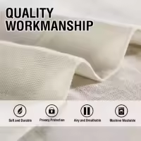 Cortinas de Lino para Salón,2 Piezas,Visillo Translúcido, Cortinas con Ojales modernos, Decorativas para Ventana, Habitación y D - details 2
