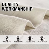 Cortinas de Lino para Salón,2 Piezas,Visillo Translúcido, Cortinas con Ojales modernos, Decorativas para Ventana, Habitación y D - details 2