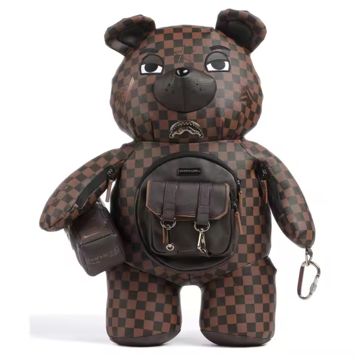 Mochila Sprayground Brown Checkered scepialops teddy bear - 1