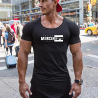 Camiseta De Hombre Para Fitness Y Gimnasio Con Cuello Redondo Y Manga Corta Algodón Transpirable Ajustada Para Correr Y Bodybuilding - details 7