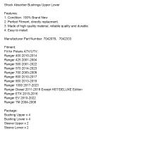 Topteng 7042078 7042333 Bushings De Amortiguador Para Polaris Ranger 1000 900 800 700 570 Pieza De Repuesto De Karting - details 7