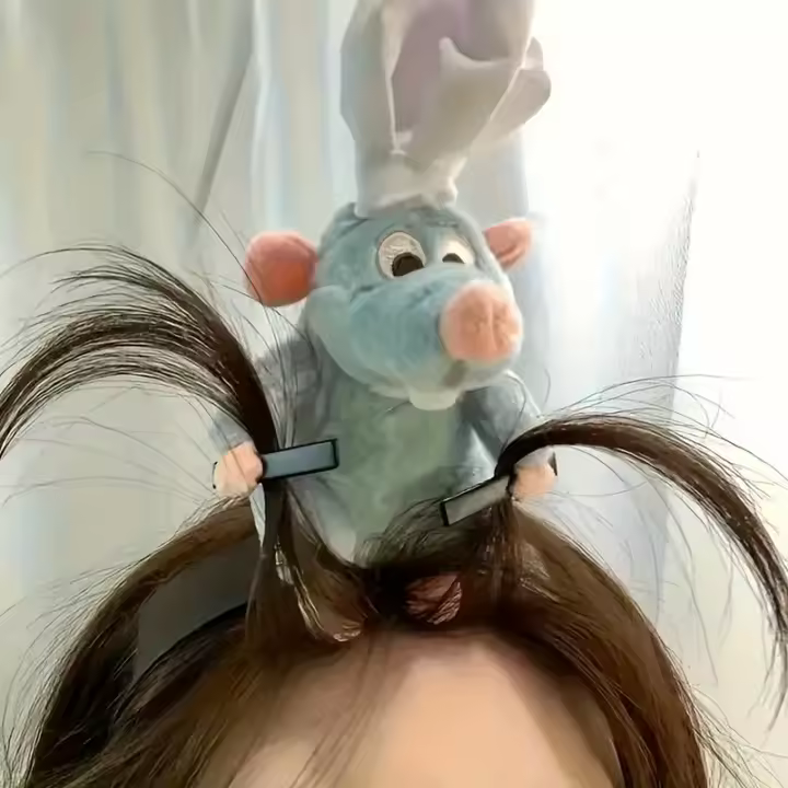 Bonita Diadema with shape de Ratón de Dibujos animados - Bonitos accesorios de Tela para el pelo para Mujer, Perfectos Para El Peinado del lavado de Cara - 1
