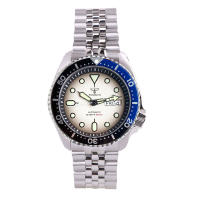 Reloj De Pulsera Hombre SKX Tandorio Diver Acero Inoxidable Movimiento NH36 3.8 Corona 120 Clicks Bisel Pantalla Blanca Luminiscencia Verde Correa De Acero Inoxidable Resistente Al Agua 20 Bar - details 4