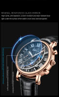 Reloj De Negocios Lujo CHENXI Para Hombre Moda Cronógrafo Fase Lunar Fecha Resistente Al Agua Multifuncional Cuarzo Pulsera Con Manos Luminosas Material De Correa Cuero Display Numeral Romano - details 11