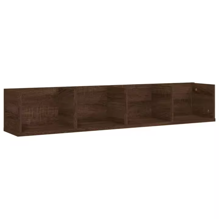 vidaXL Estante de pared para CD contrachapada 100x18x18 cm Blanco, Negro, Roble Sonoma Mueble Almacenaje Estantería para Oficina, Estudio, Dormitorio Estantería/Librería/ mueble de Almacenamiento - 1