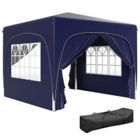 Outsunny Carpa Plegable Gazabo 3x3 m con Paneles Laterales UPF50+ Cenador Pabellón de Jardín con Altura Ajustable y Bolsa de Transporte para Camping Fiestas Patio Terraza - details 0