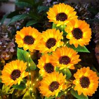 Lámpara De Jardín Solar LED En Forma De Girasol Iluminación Exterior Para Césped Decoración De Jardín Y Paisaje Nocturno - details 1