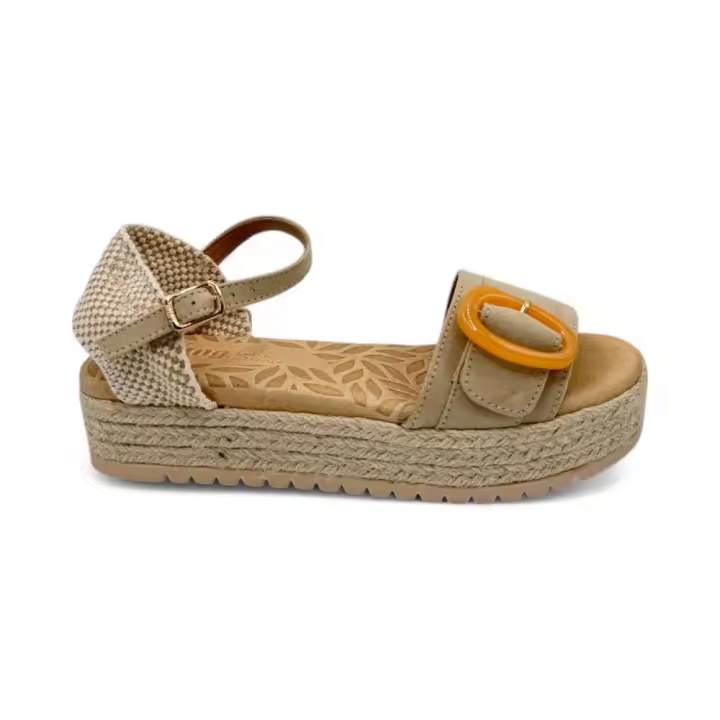 Sandalias marca Mustang para mujer en color beig - 1