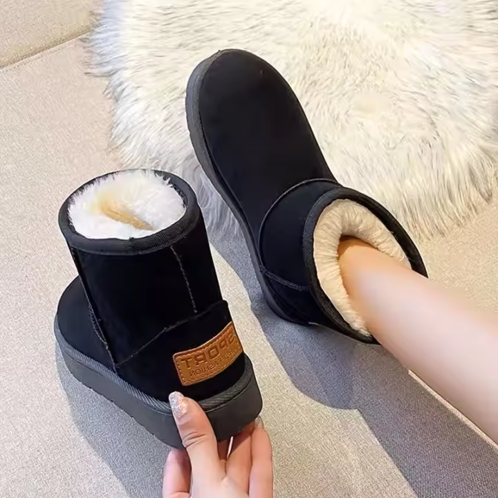 Botas De Nieve Para Mujer Extra Gruesas Con Forro De Lana Y Algodón Antideslizantes Y Cálidas Botas De Algodón Super Gruesas - 1