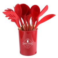 Set De Utensilios De Cocina De Silicona 12 Piezas Con Manos De Madera No Adherentes Juego De Cocina Ecológico Con Cesta De Almacenamiento - details 8