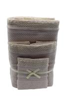 Juego de Toallas de Lujo con Puntilla de Crochet Beige - 100% Algodón Portugués, 500 g/m² - Set de 3 Toallas Absorbentes y Elegantes para Decorar tu Baño - Marca: Mommata - details 2