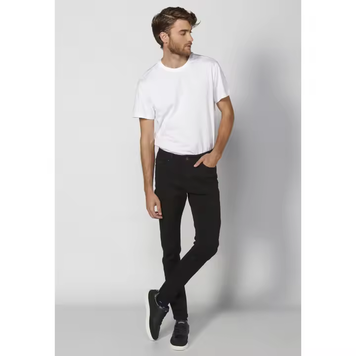 Koroshi Pantalón largo jeans super skinny fit con cinco bolsillos color denim negro para hombre | Ropa Casual - 1
