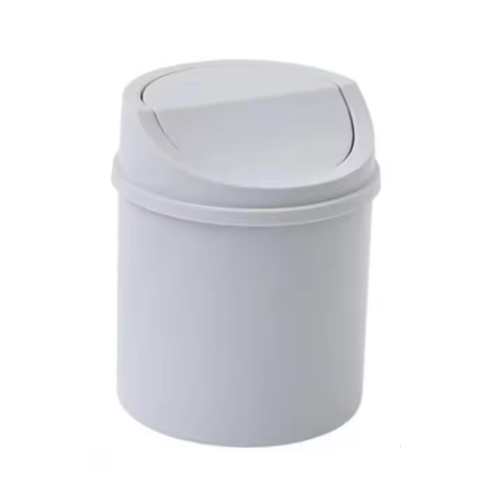 Mini Papelera De Escritorio Pequeña Cubeta Con Tapa Para Dormitorio Almacenamiento De Basura Para Espacio De Trabajo Hogar - 1