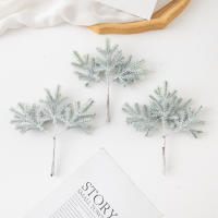 6PCS Hojas Verdes De Suculentas Artificiales Para Decoración De Navidad En Casa Material Para Wreath Y Accesorios De Boda Y Banquete - details 4