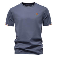 Camiseta Deportiva AIOPEAON Para Hombres De Color Sólido Cuello Redondo Casual De Alta Calidad Tops Ligeros Transpirables Para Verano - details 1