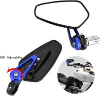Espejos de motocicleta, accesorios de motocicleta universales ajustables Aleación de aluminio de motocicleta de 360 grados Espejos laterales de extremo de barra de 7/8 "22mm (azul) - details 2