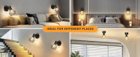 Aigostar Lámpara Techo Focos，Focos Led Interior Techo Base E14， Apliques Focos de Techo Orientables ， Plafón Foco de Techo LED Para Dormitorio，Salón，Pasillos，Decoración mural 2 paquetes(Sin Bombillas) - details 3