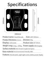 Escala De Peso Bluetooth Escamas Inteligentes Electrónicas BMI Análisis De Composición Precisión Alta Baño Negro Con Batería Medidor De Grasa Corporal - details 12