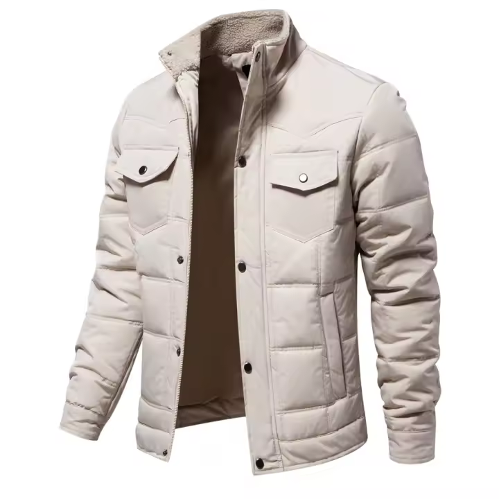 Chaquetas con cuello alto para hombre, chaquetas informales de moda, Tops empalmados americanos, otoño e invierno, 2024 - 1