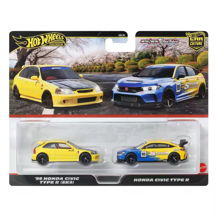 Hot Wheels Premium Pack 2 - Pack Duo - '99 Honda Civic Type R y Honda Civic Type R - 1