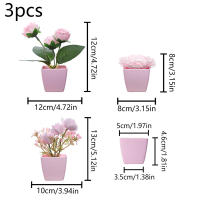 Set De 3 Plantas Miniatura En Macetas Simuladas Para Decoración De Hogares Restaurante Mesas Ventanas Y Estantes Material Plástico Estilo Bonsái - details 2
