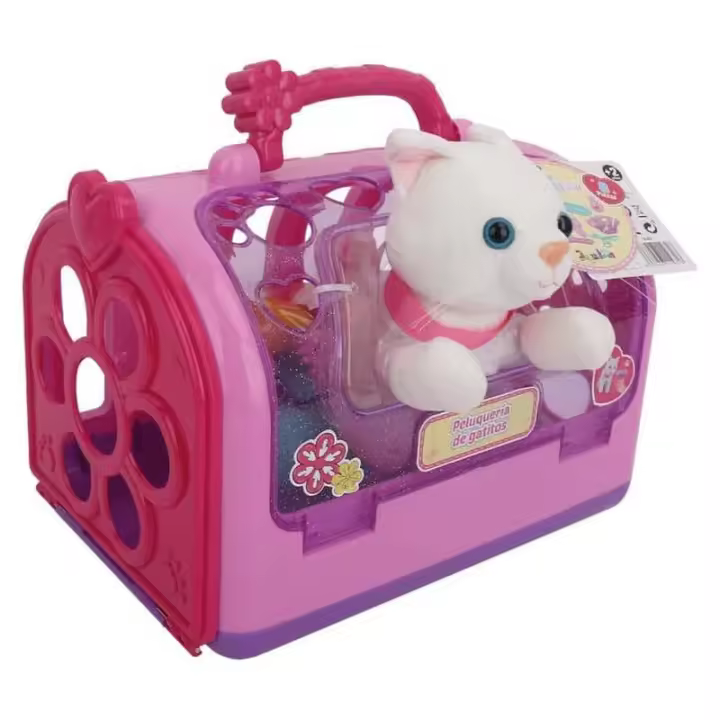 Mascota gatito blanco con maletín de peluqueria con accesorios 23-931 - 1