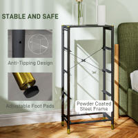 HOMCOM Cómoda para Dormitorio Cajonera de Tela Plegables con Frentes de PU y Marco de Acero Cajonera para Dormitorio Salón Negro - details 5