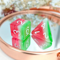 Juego De 7 Dados Polyhédricos De Resina En Forma De Sandía D&D Retro Accesorios Para Juegos De Mesa RPG TRPG Juguete Portátil Para Fiestas - details 3