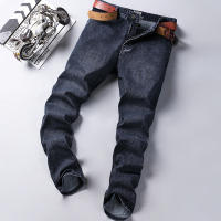 Nuevos Jeans Clásicos Para Hombre Primavera Otoño Moda Negocios Pantalones Vaqueros Rectos Estirados Azul Cómodos De Medio Cinturón - details 22