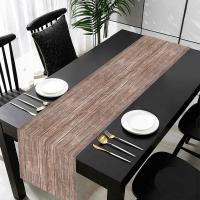Corredor De Mesa En Madera Marrón Telar De Poliéster Rectángulo Para Cumpleaños Boda Fiesta Suministros De Mesa - details 6