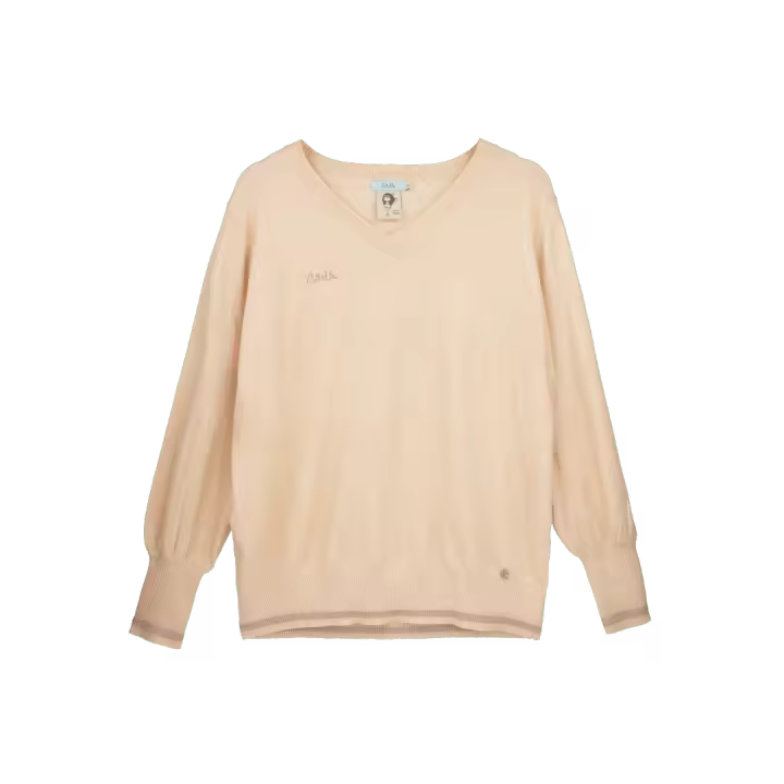 Jersey beige de mujer con cuello de pico Anekke Shoen - 1