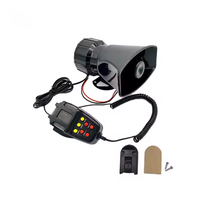 Bocina De Alarma Multitono 7 Notas 120DB Para Coche Motocicleta Barco Camión Potente Bocina Montada En El Vehículo Sirena Policial Tweeter Melodía 12V/24V - 1