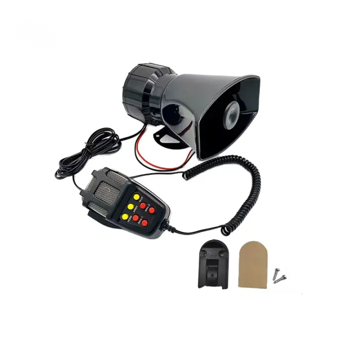 Bocina De Alarma Multitono 7 Notas 120DB Para Coche Motocicleta Barco Camión Potente Bocina Montada En El Vehículo Sirena Policial Tweeter Melodía 12V/24V - 1