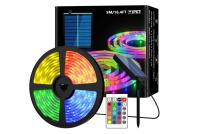 Tira de LED solar para exteriores, 5 m SMD 5050 Luces LED Tira de LED que cambia de color RGB con energía solar, IP67 Luces de hadas decorativas impermeables para jardín de árboles de jardín - details 1