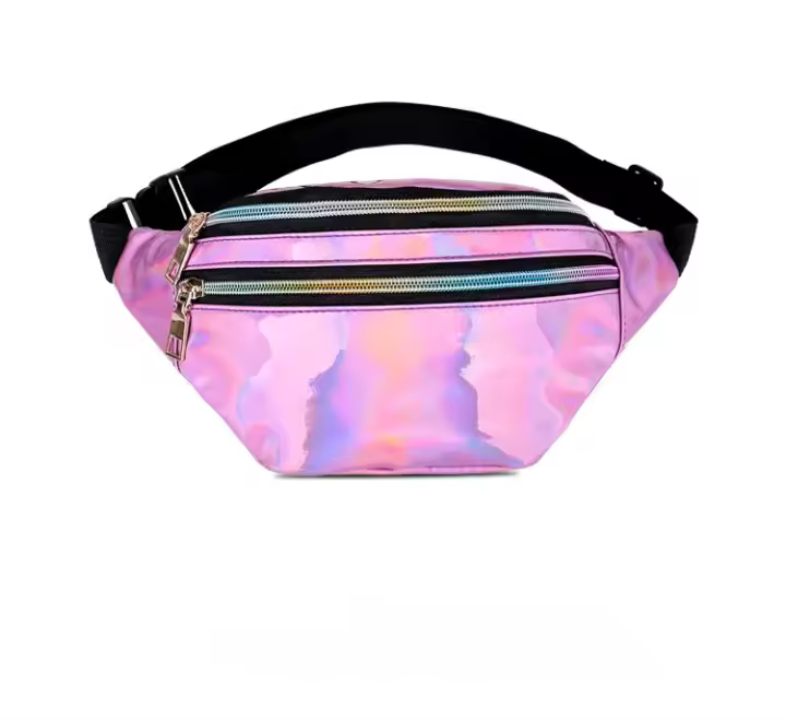Nueva Bolso De Cintura Holográfica Para Mujer Y Niñas Bolsa De Viaje De Playa Con Lazo PU Casual Sin Estampado Tipo De Bolsa: Bolso De Cintura Unisex - 1