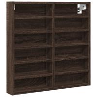 vidaXL Vitrina de madera de ingeniería 60x8,5x58 cm Blanco, Negro, Roble Sonoma Mueble Almacenaje Estantería para Oficina, Estudio, Dormitorio Estantería/Librería/ mueble de Almacenamiento - details 6