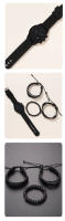 Reloj De Lujo Para Hombre Conjunto De Pulsera Multpieza Moda Negocios Cuero Negro Reloj De Cuarzo Regalo Reno Masculino - details 3