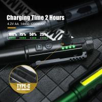 Linterna LED Multifuncional 4 En 1 Super Brillante 365nm UV Cargable Por USB Con Imán En La Punta Y COB Farol Torcha - details 19