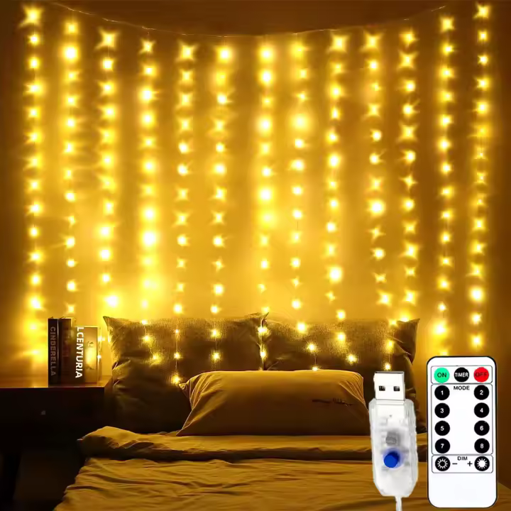 Luces De Navidad LED USB Para Cortina Guirnalda De Fairy Para Bodas Y Fiesta Del Año Nuevo Jardín Camping Decoración - 1
