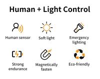Iluminación De Escalera Y Armario LED Sin Cable Para Cocina Y Dormitorio Detector USB Luz Nocturna Artículos De Iluminación - details 1