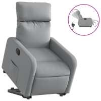 vidaXL Sillón eléctrico reclinable elevable de tela Gris claro, Gris oscuro, Negro Sillon Dormitorio Sillon Comodos Silla Relax Sillón Sofá - details 6