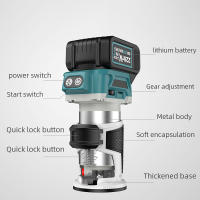 Recortadora eléctrica de mano sin escobillas de 6 velocidades, enrutador de madera inalámbrico de 6/6, 35/8mm, ranurado de grabado de carpintería para batería Makita de 18V - details 3